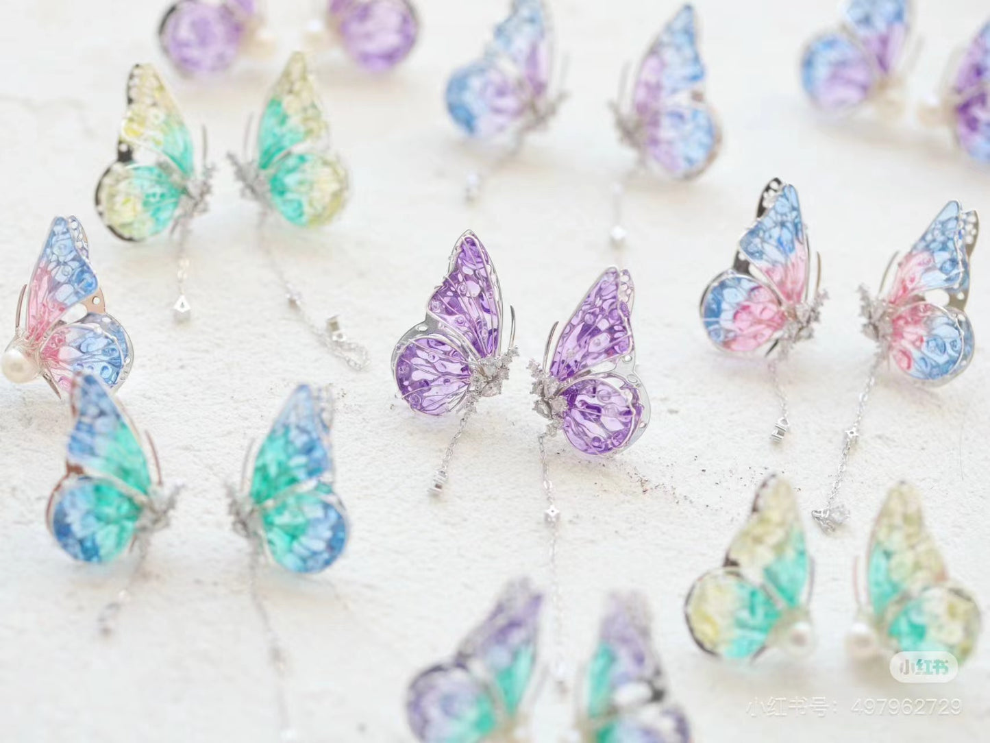 Silver Butterfly Love Earrings