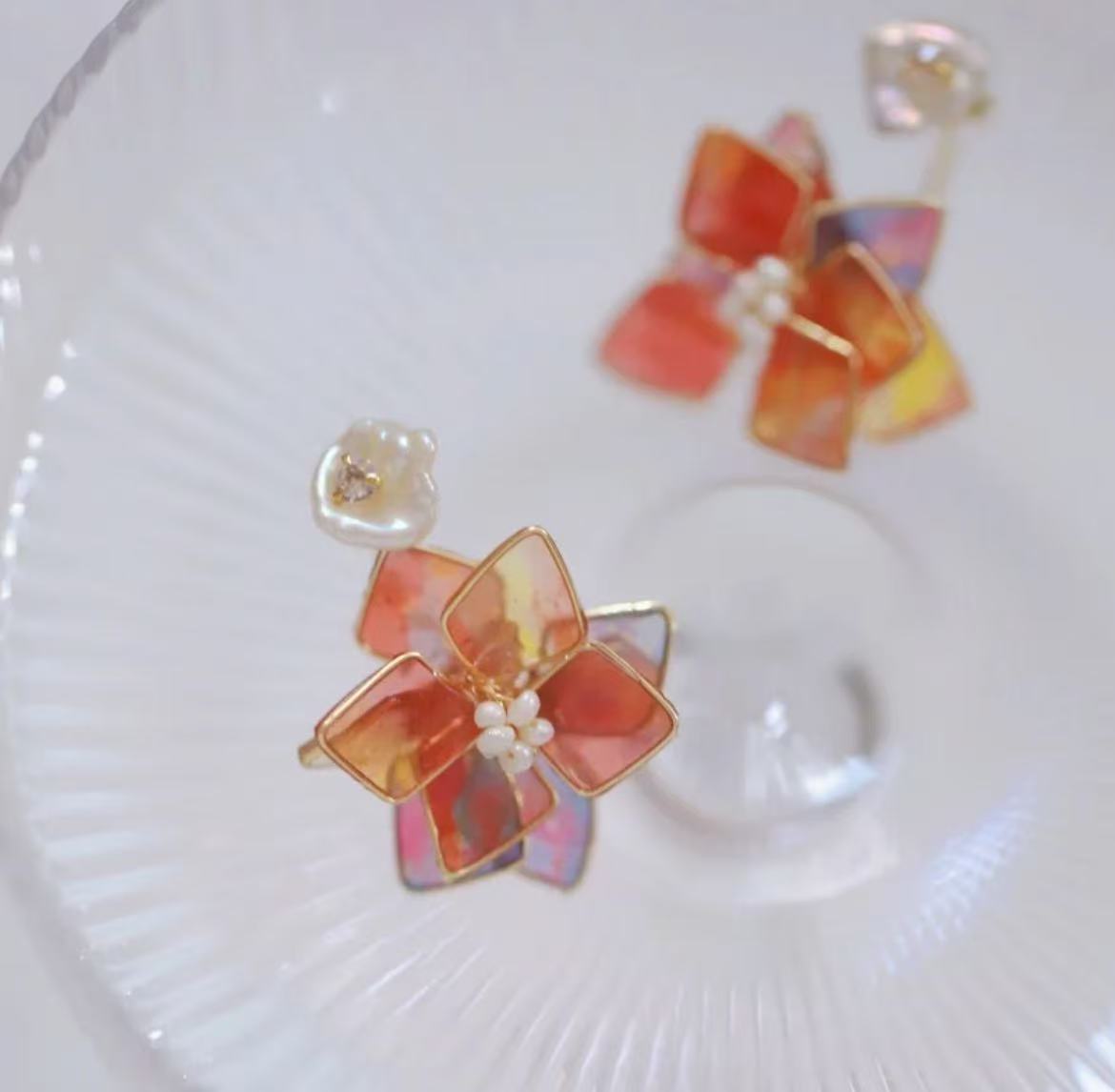 Glowing Firework Floral Dangle Earrings
