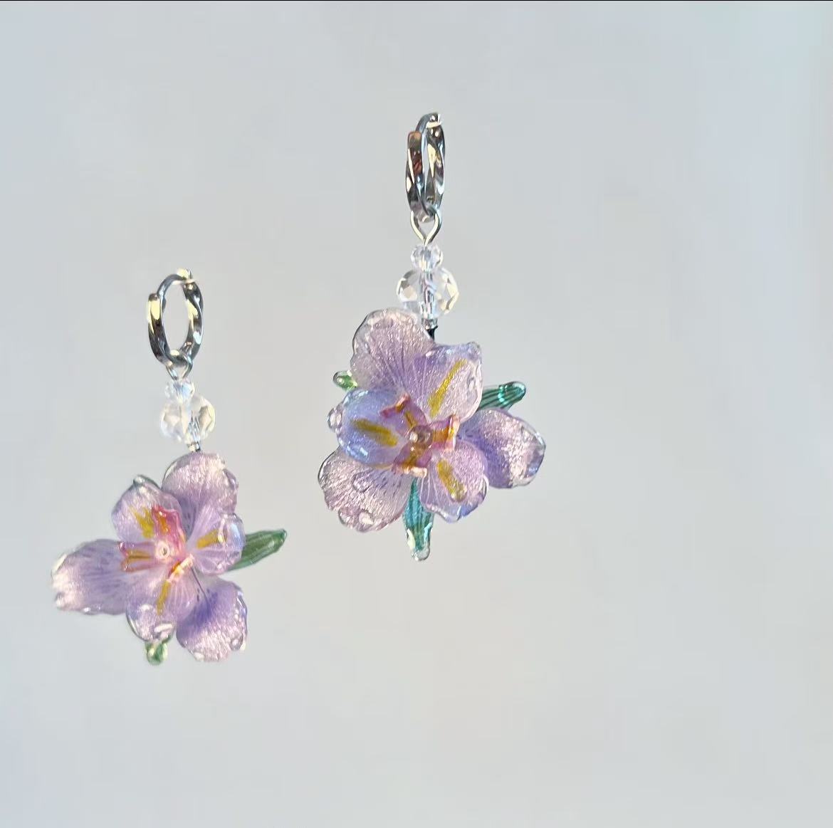Bohemian Handmade Iris Drop Earrings
