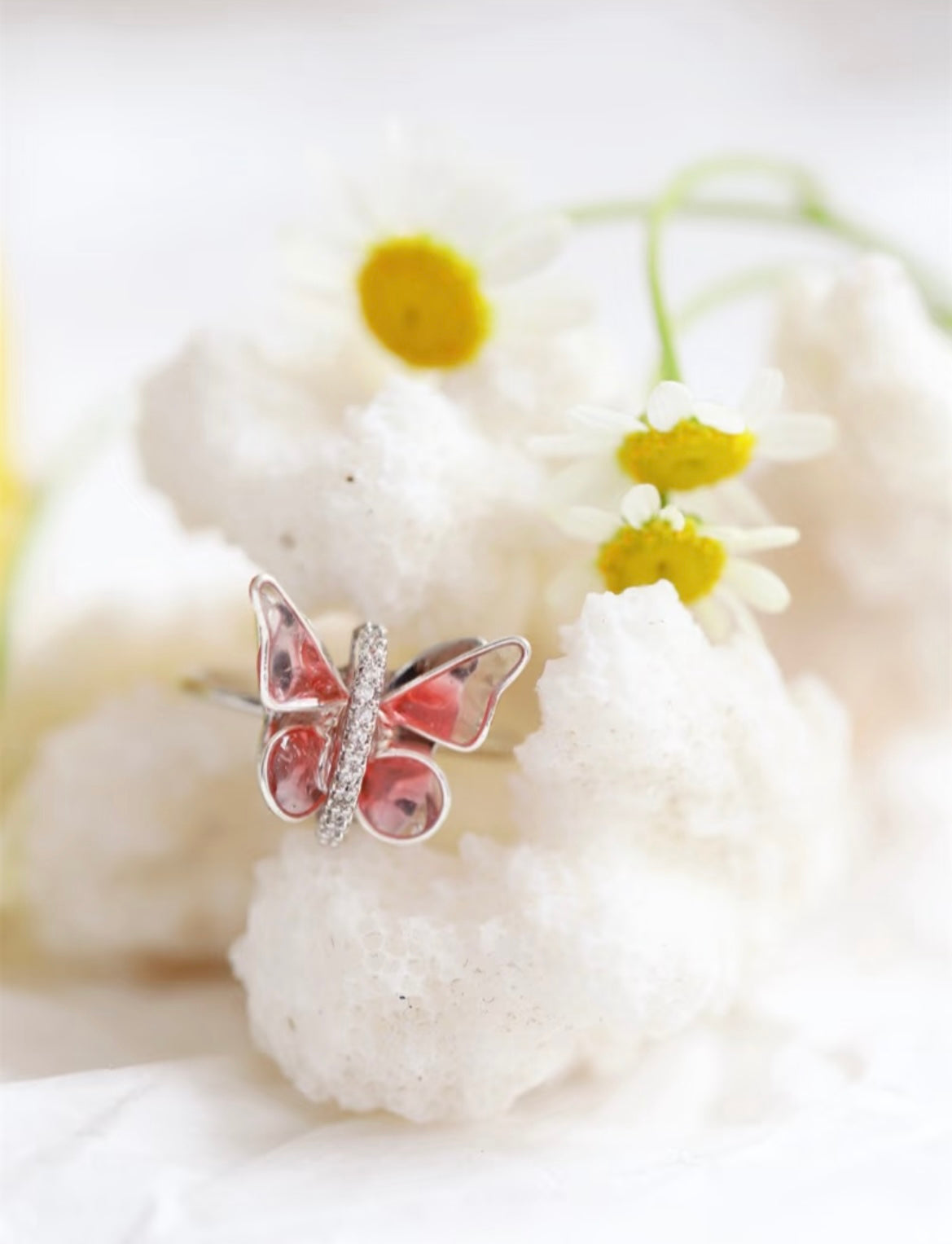 Original Drip Glue Titanium Steel Butterfly Opening Ring
