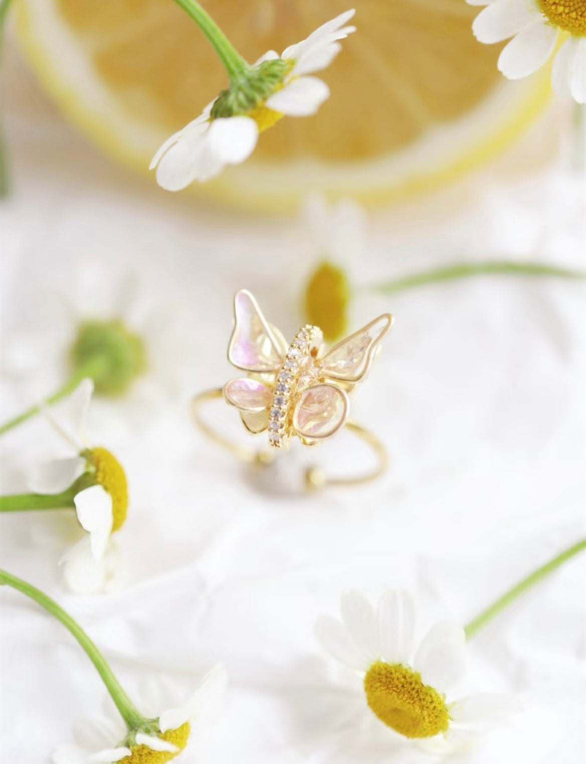 Original Drip Glue Titanium Steel Butterfly Opening Ring