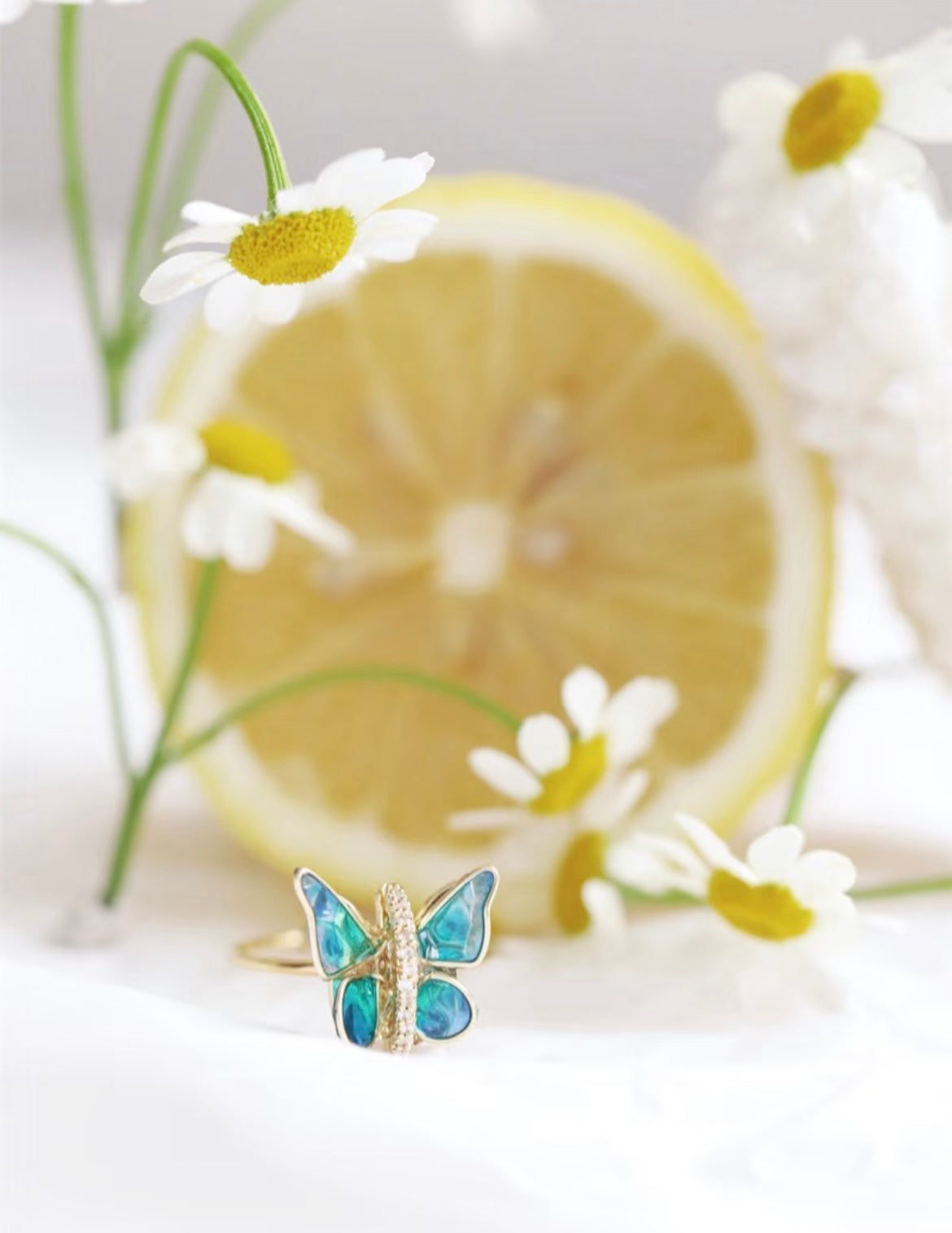Original Drip Glue Titanium Steel Butterfly Opening Ring