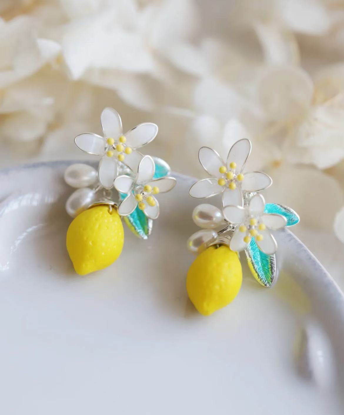 Lemon Theme 3D Resin Earrings for Women