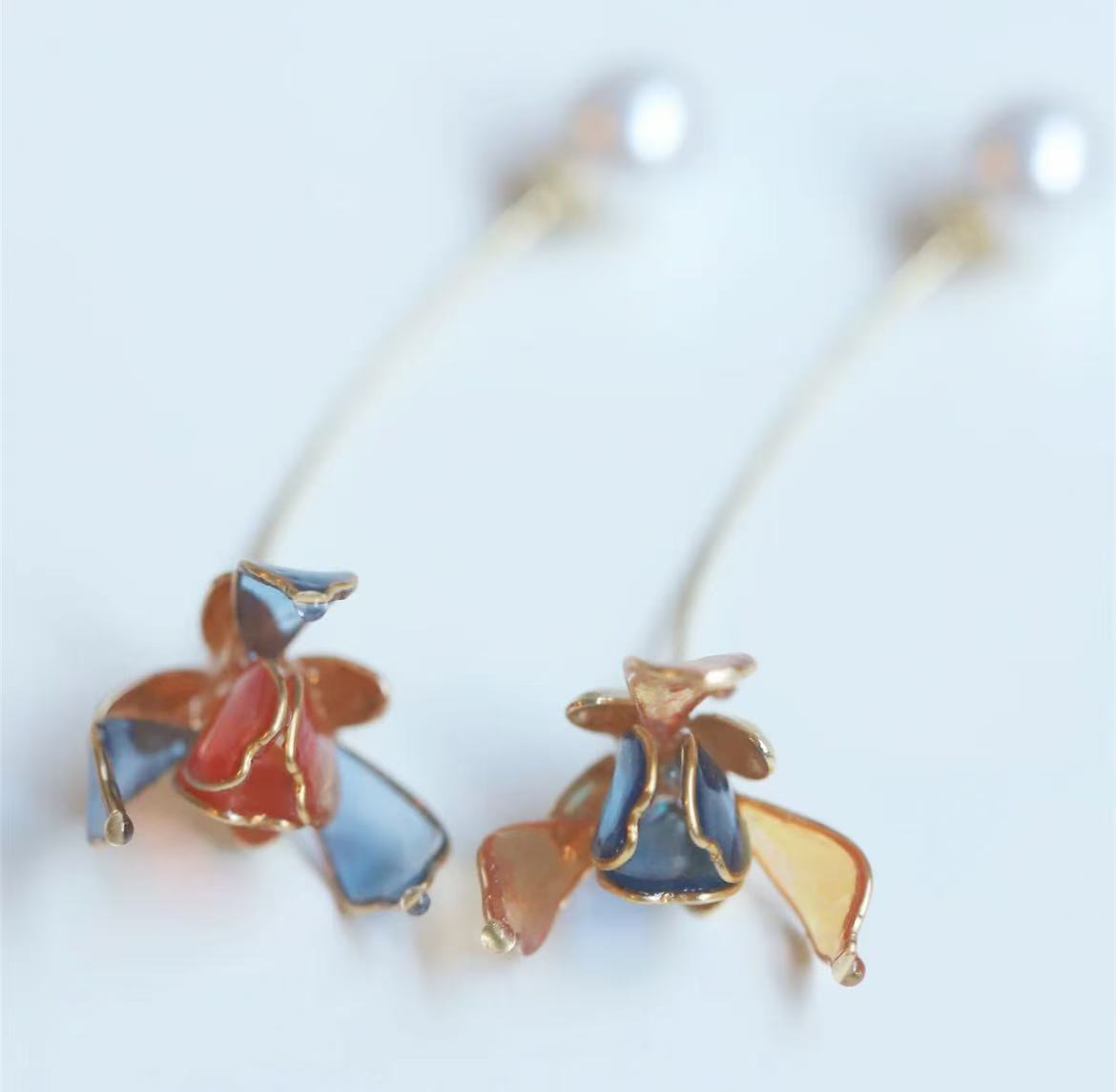Snowdrop Flower Dangle Earrings