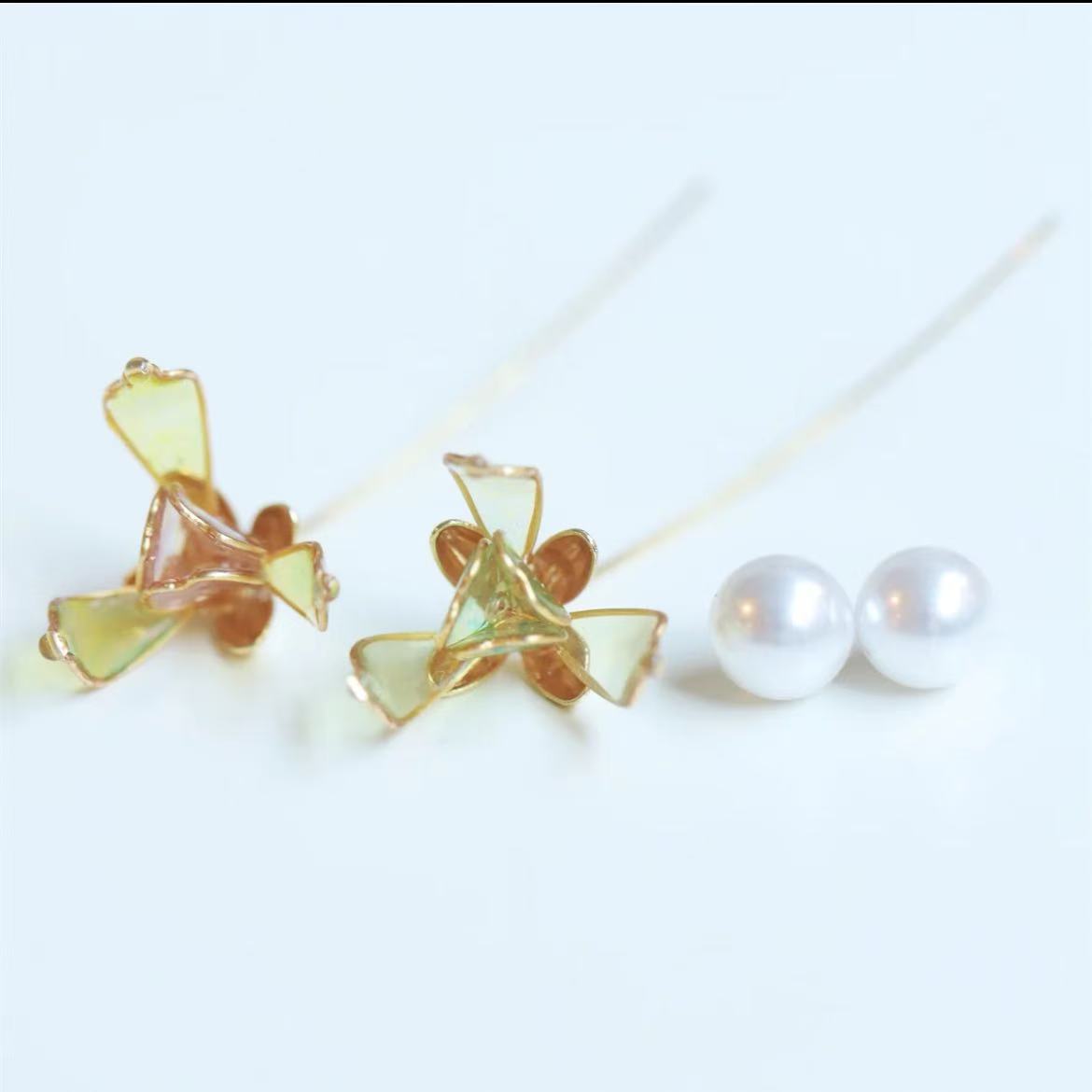 Snowdrop Flower Dangle Earrings