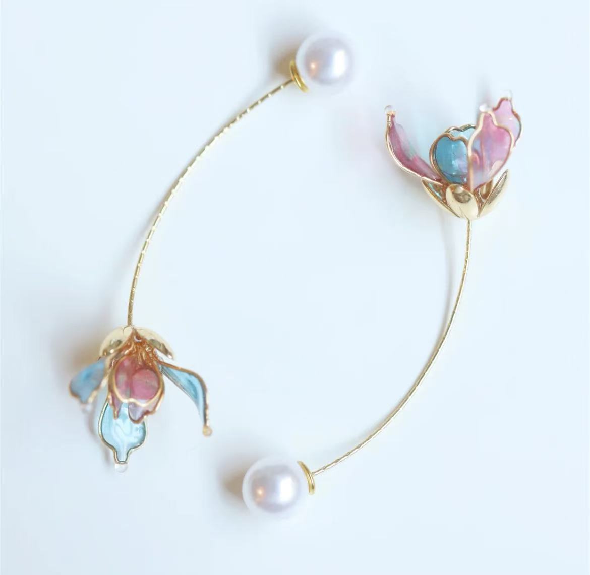 Snowdrop Flower Dangle Earrings
