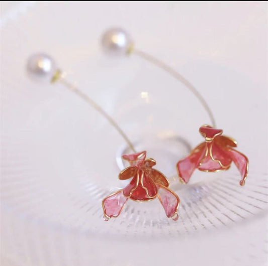 Snowdrop Flower Dangle Earrings