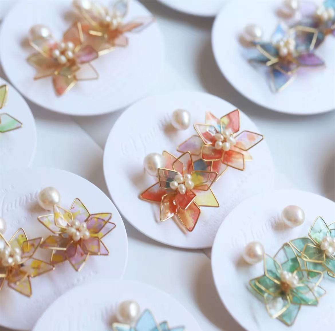 Glowing Firework Floral Dangle Earrings