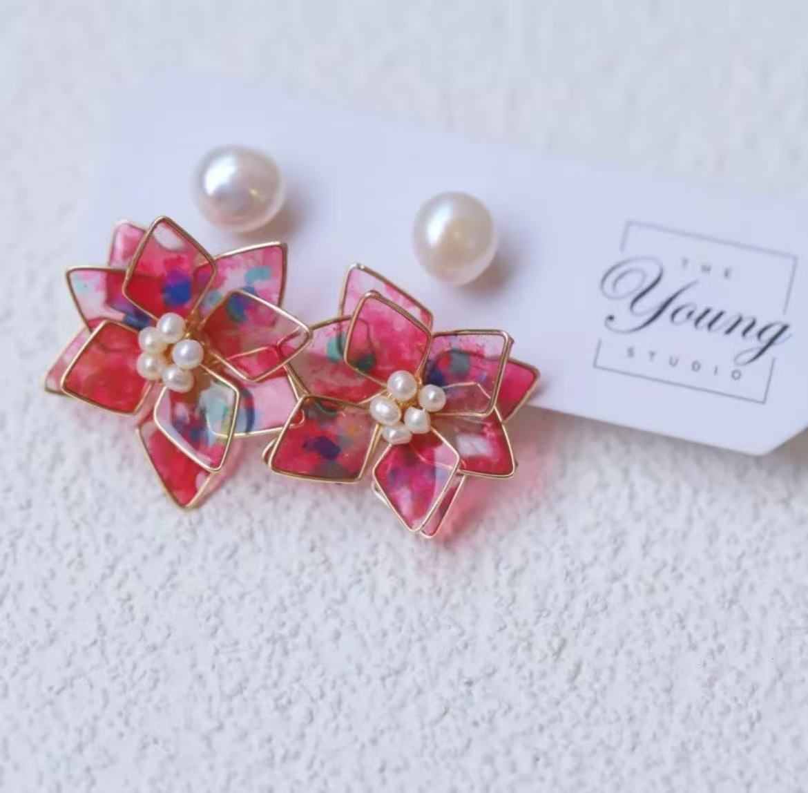 Glowing Firework Floral Dangle Earrings