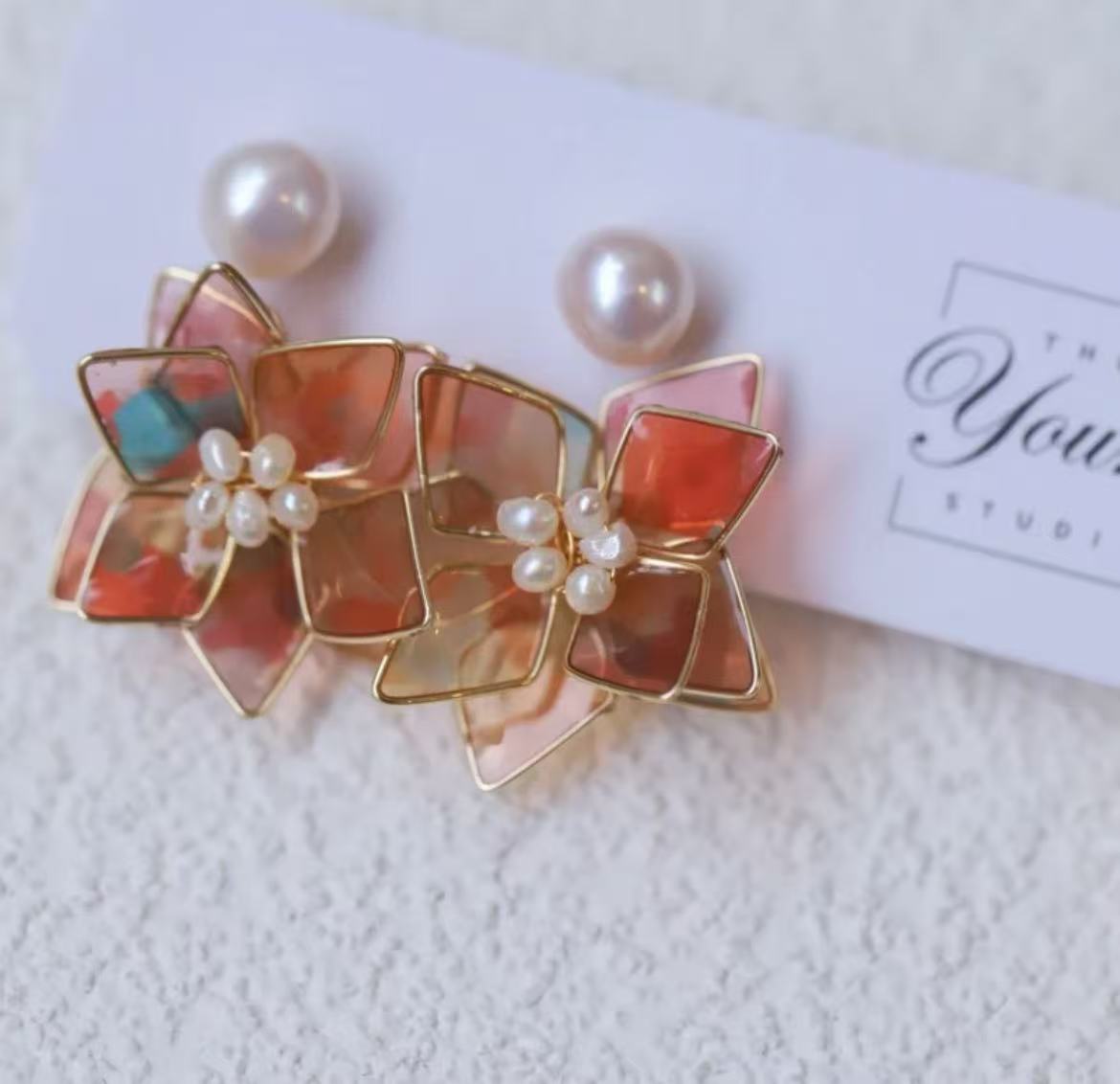 Glowing Firework Floral Dangle Earrings