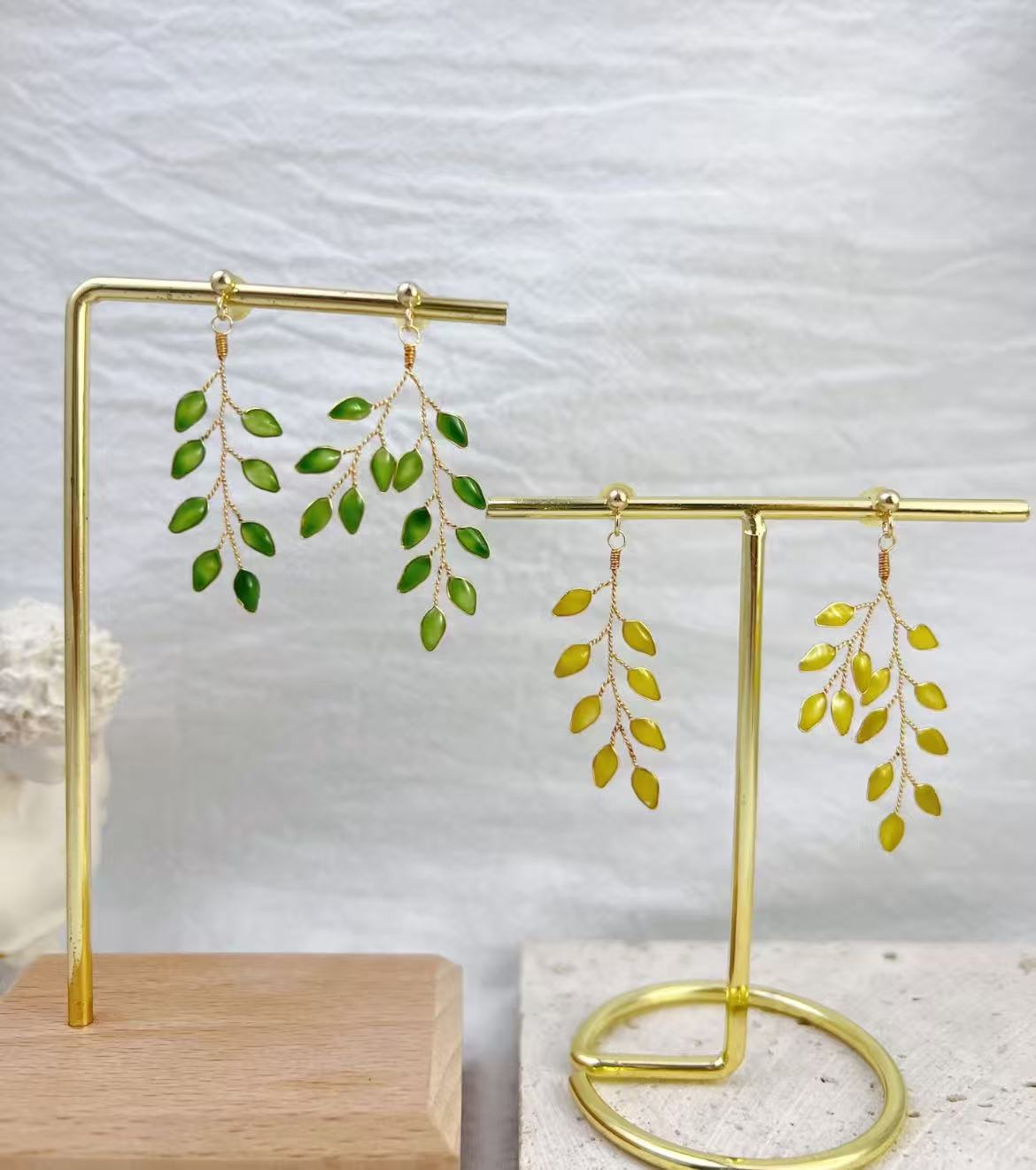 New Dainty Resin Flower Branch Drop Earrings for Women