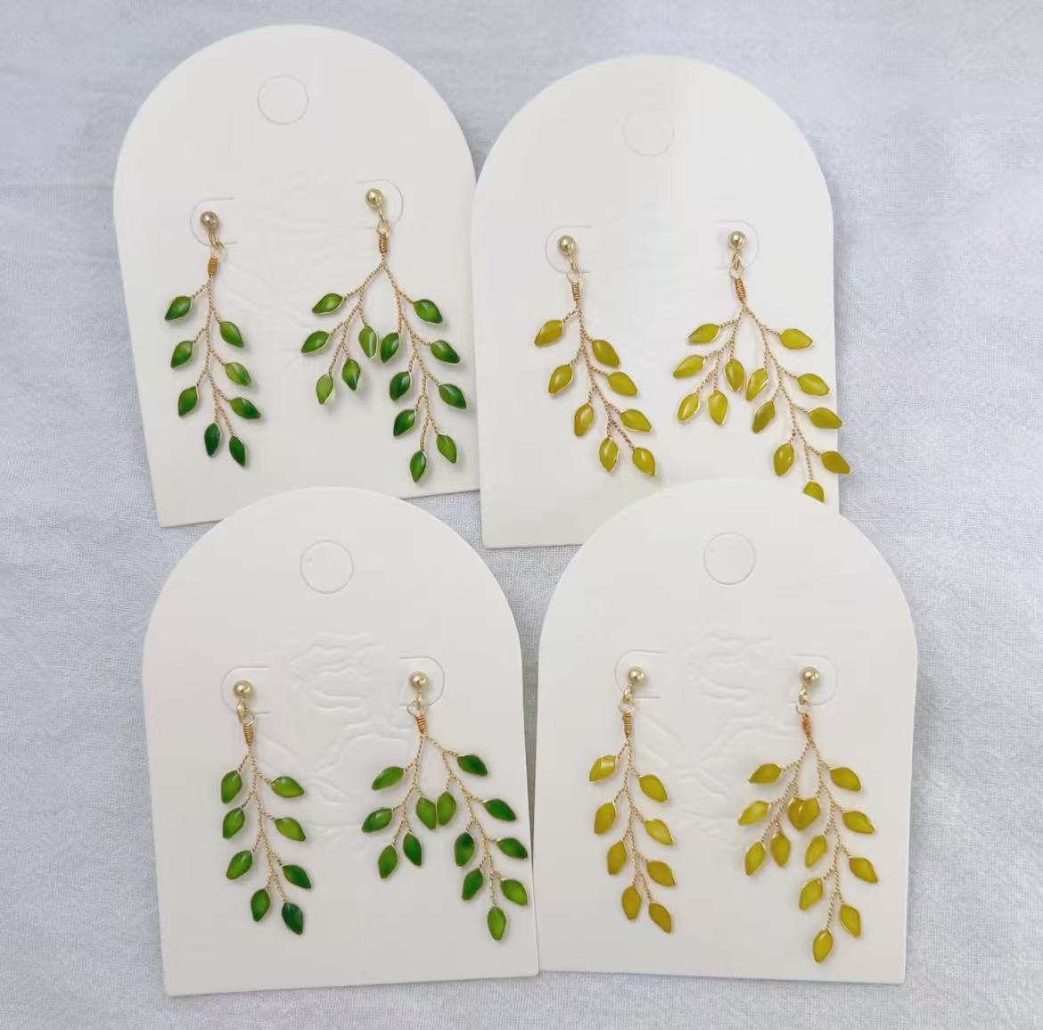 New Dainty Resin Flower Branch Drop Earrings for Women