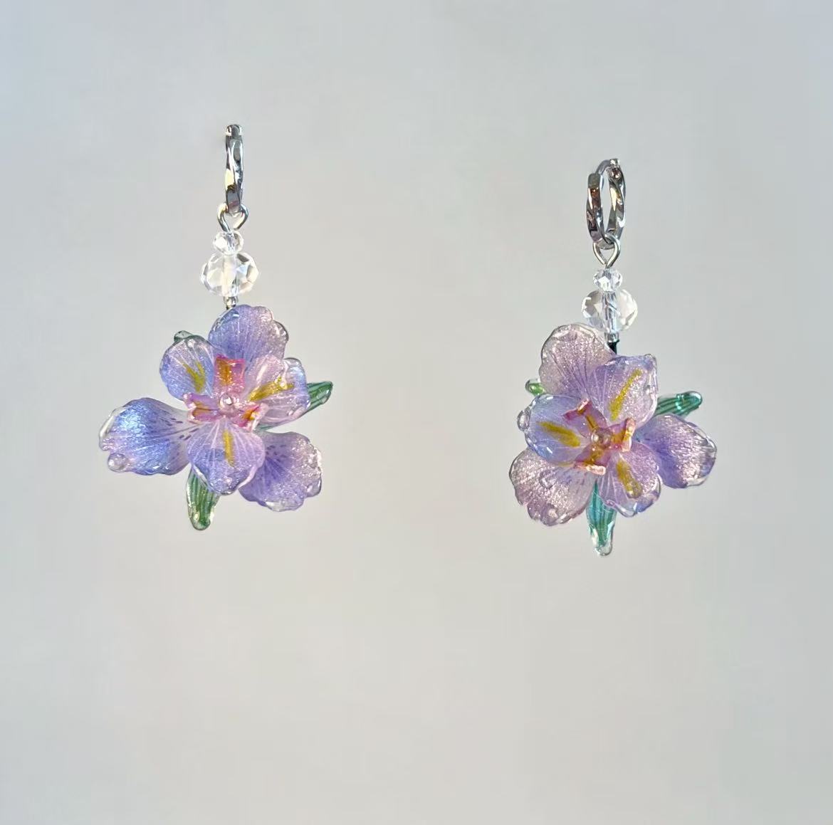Bohemian Handmade Iris Drop Earrings