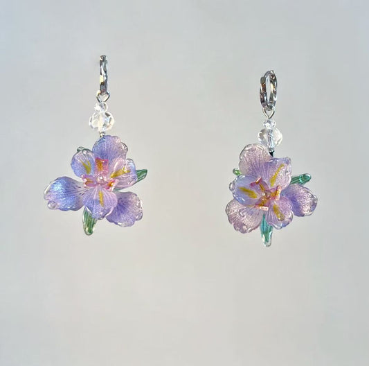 Bohemian Handmade Iris Drop Earrings