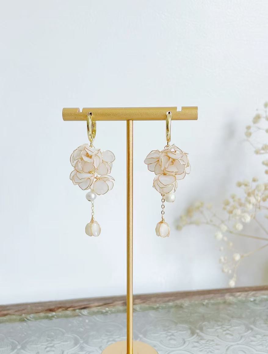 Artisanal Handmade Jasmine Open Earrings