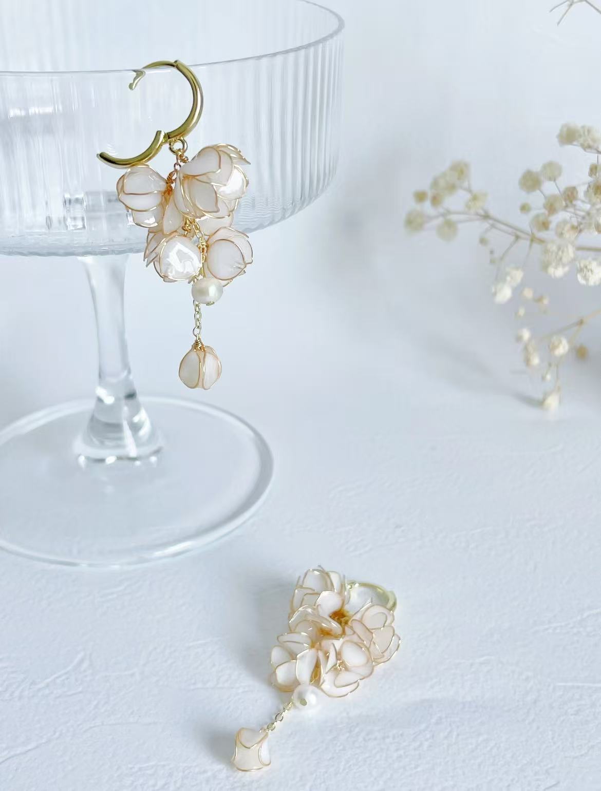 Artisanal Handmade Jasmine Open Earrings