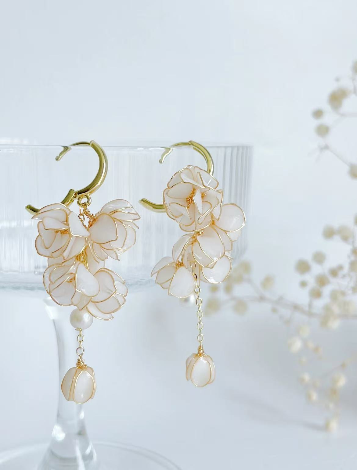 Artisanal Handmade Jasmine Open Earrings