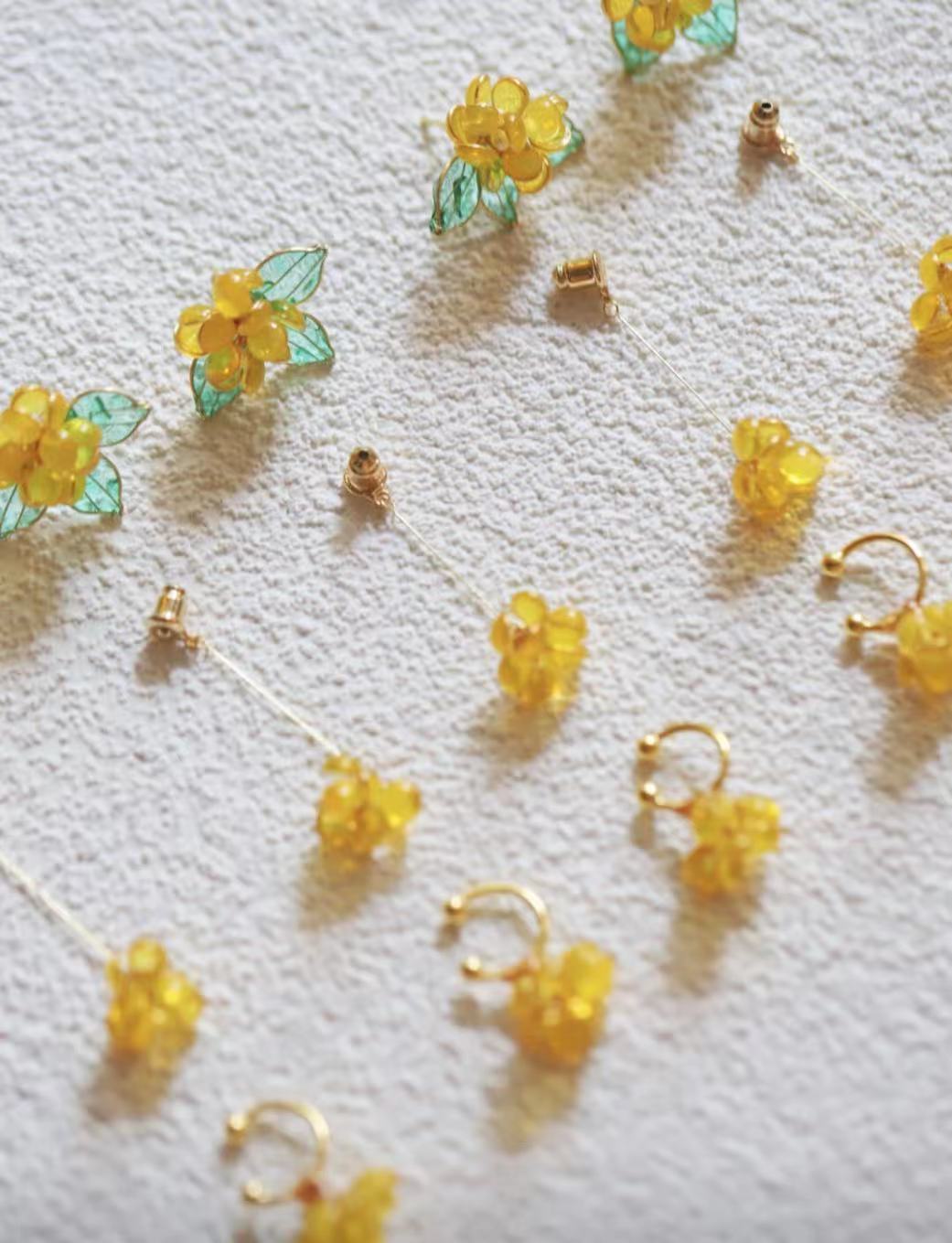 Golden Autumn Osmanthus Women's Multi-band Earrings