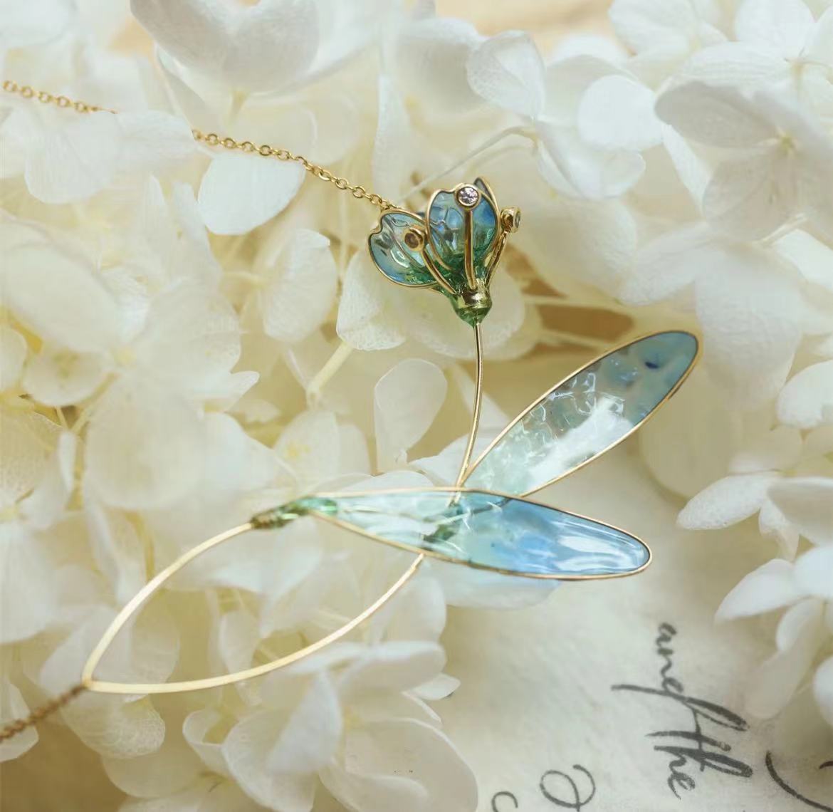Glass Flower Gradient Necklace